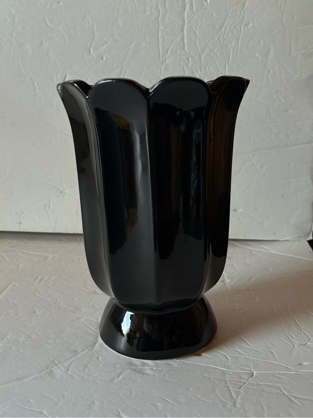 NEW - 8” Black Flower Vase
